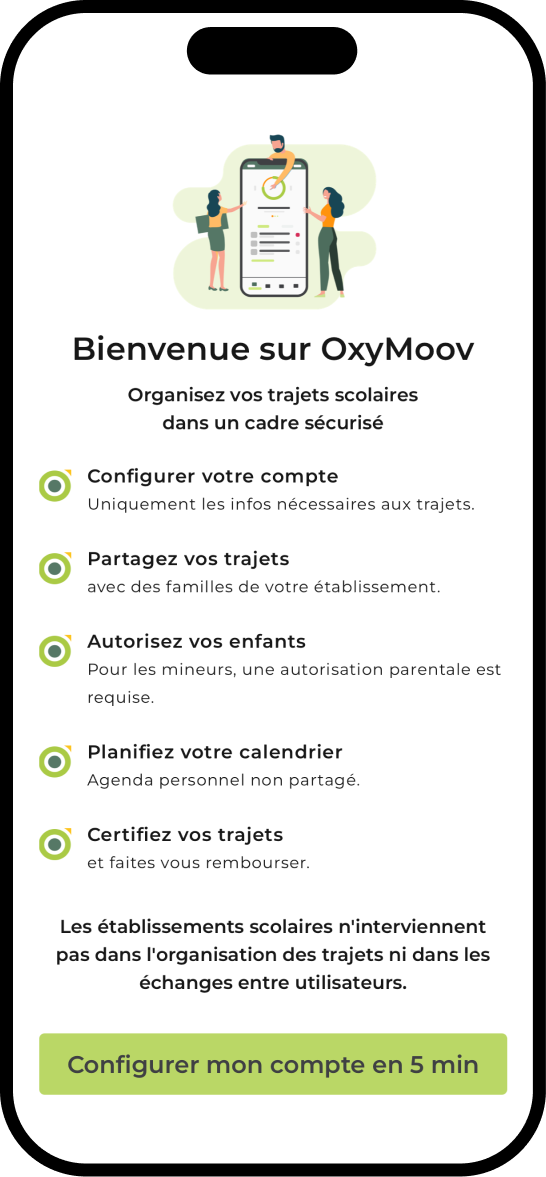 OxyMoov application – écran d'accueil